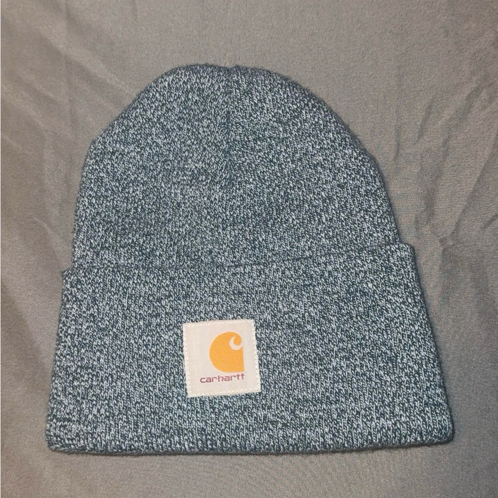 Carhartt Model A18 Cuffed Beanie Winter Hat Unisex One Size Heathered Blue